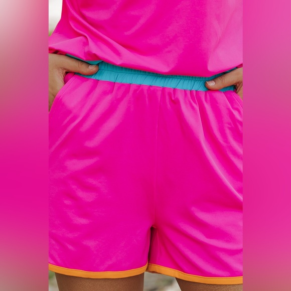 Neon Color‎ Block Short Set - Picture 2 of 9